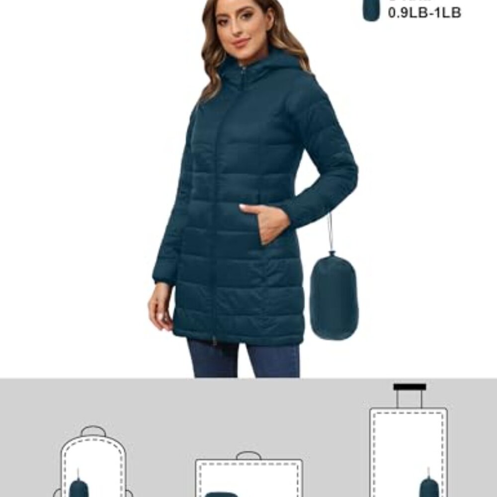 Plus Size Packable Puffer Jacket Lightweight Hood… - image 7